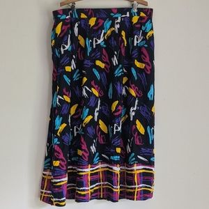 Black Pink Funky Vintage Plus Size Skirt 💙💛💜🖤